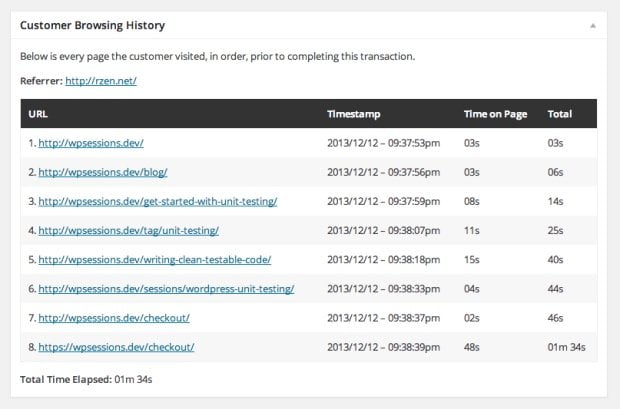 WooCommerce Customer History plugin