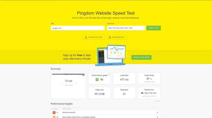 google-speed-test site speed checking tool