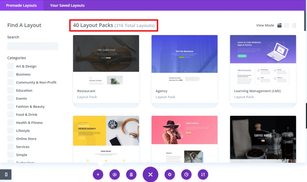 divi layout packs