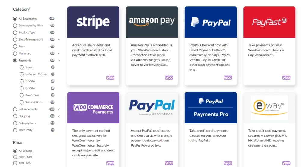 woocommerce payment gateways