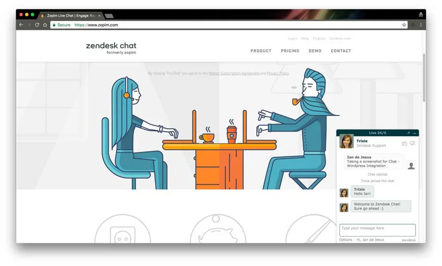 zendesk wordpress live chat plugin