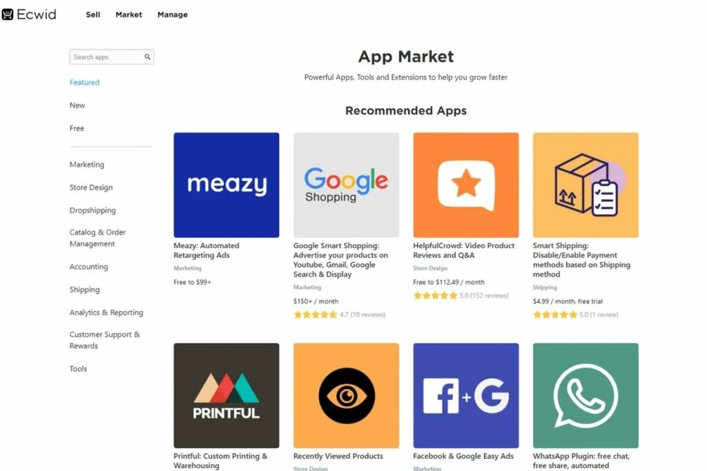 Ecwid extensions