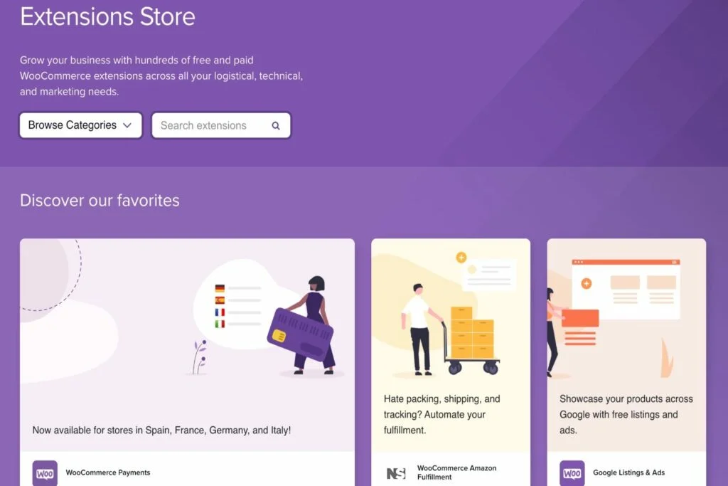 WooCommerce extensions store
