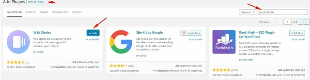 install Google Web Stories on WordPress plugin