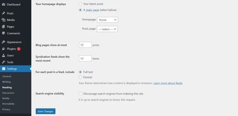permalink settings in wordpress