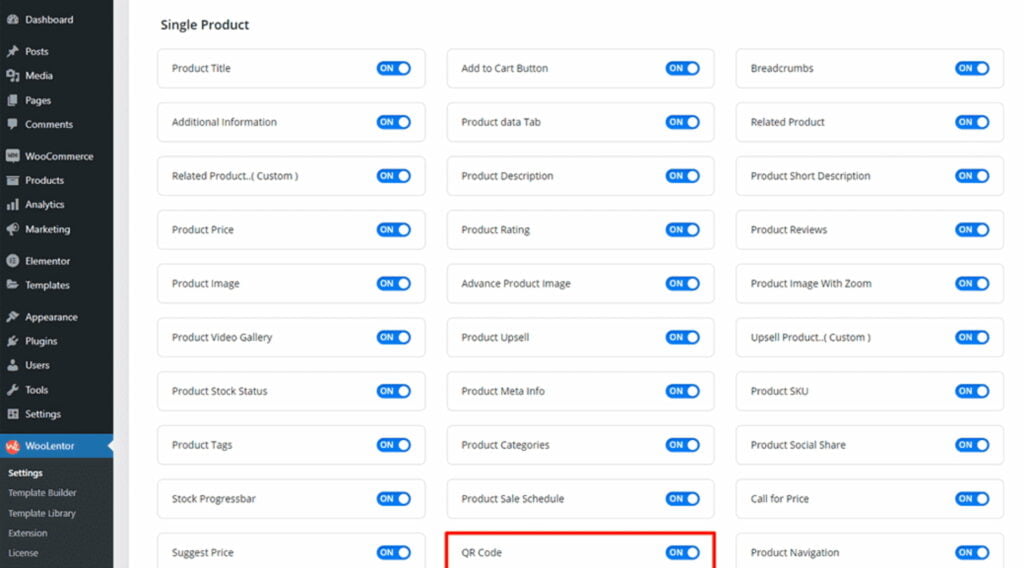 add a QR code to the WooCommerce product page