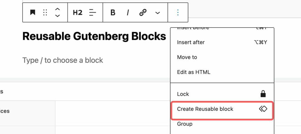 Create reusable Gutenberg block