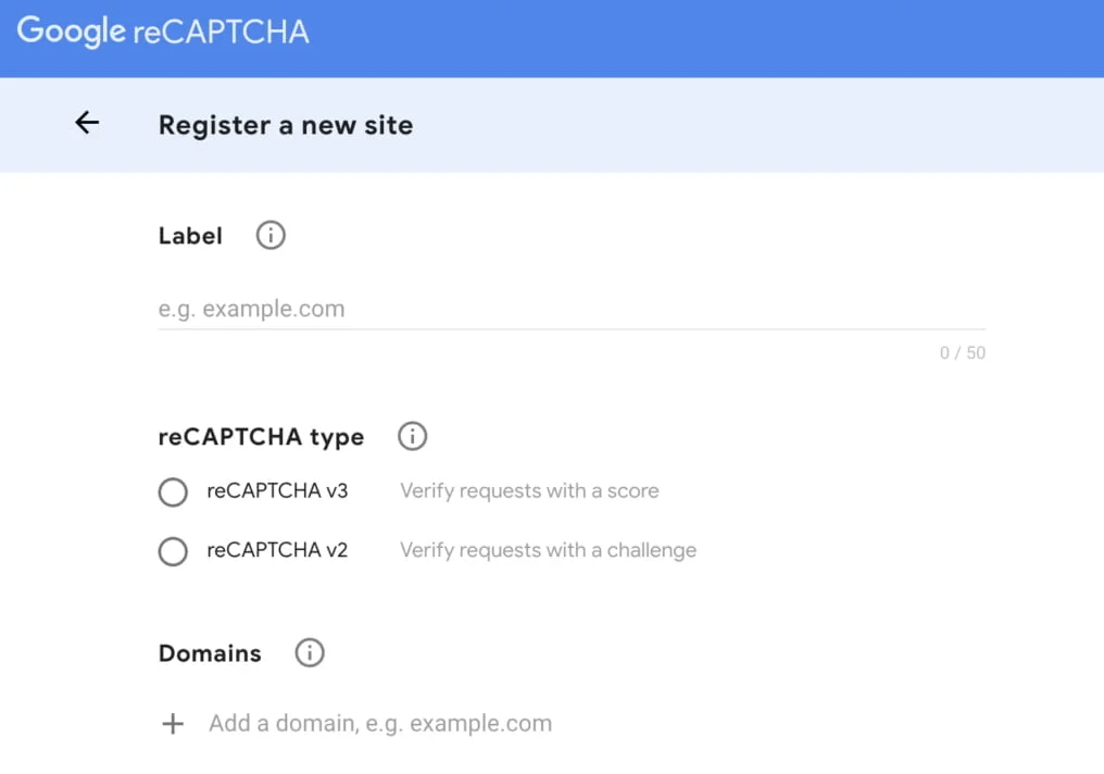 reCAPTCHA Admin Console
