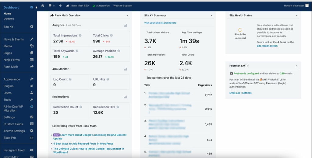 WprdPress admin panel customization