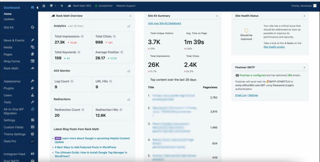 WprdPress admin panel customization