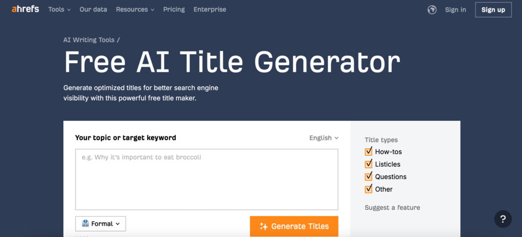 web design trend large titles