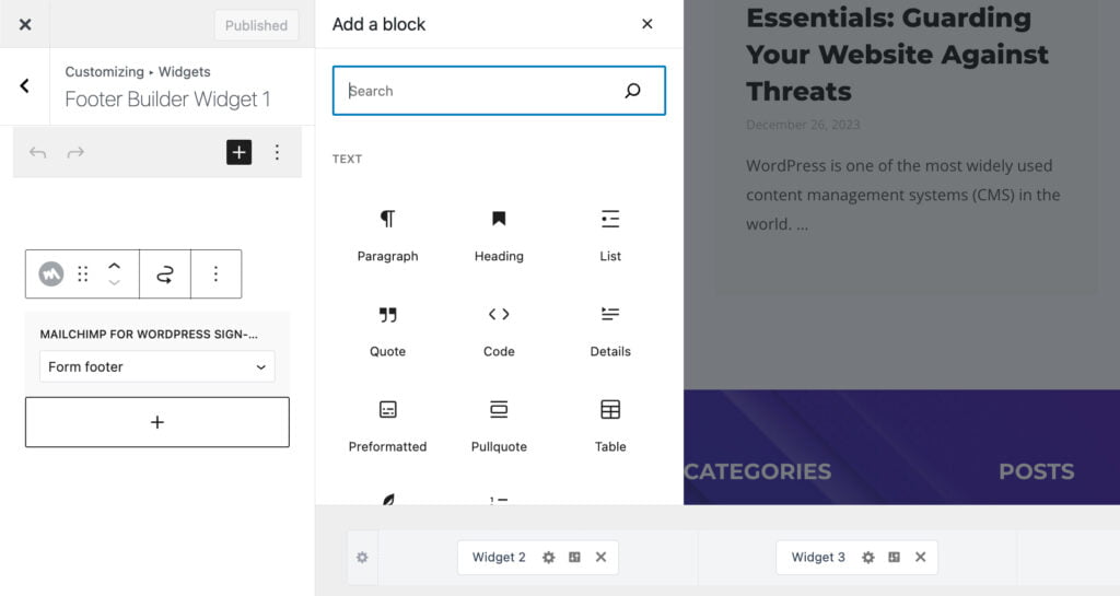 how to edit footer wordpress