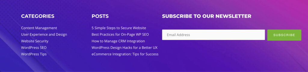 footer in wordpress