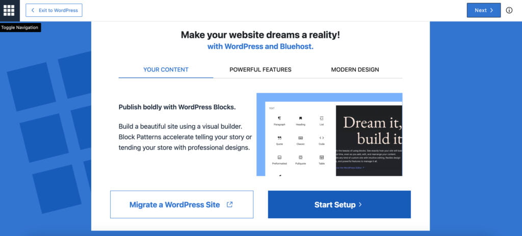 wordpress website setup
