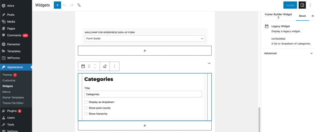 change footer in wordpress