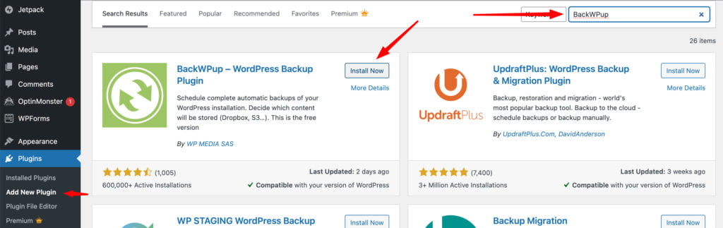 wordpress backup plugin