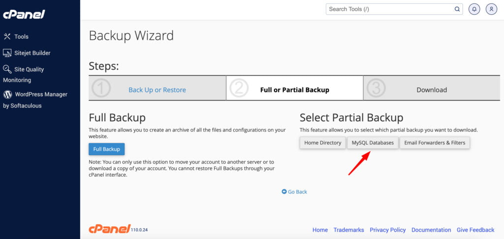 how to backup wordpress database