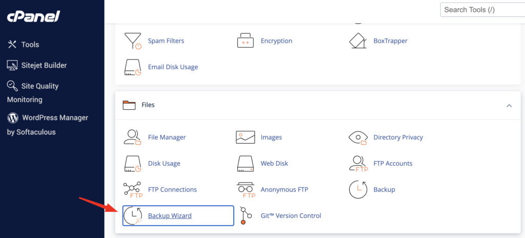 restore from backup wordpress