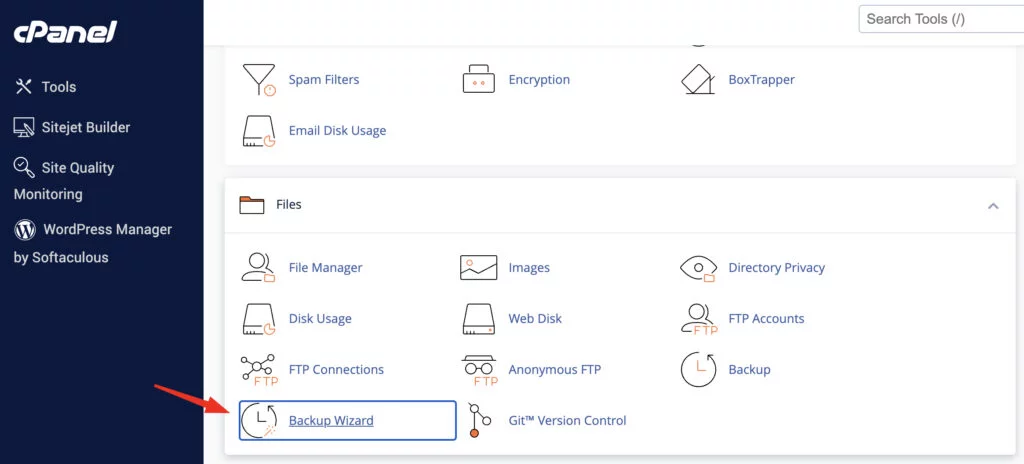 restore from backup wordpress