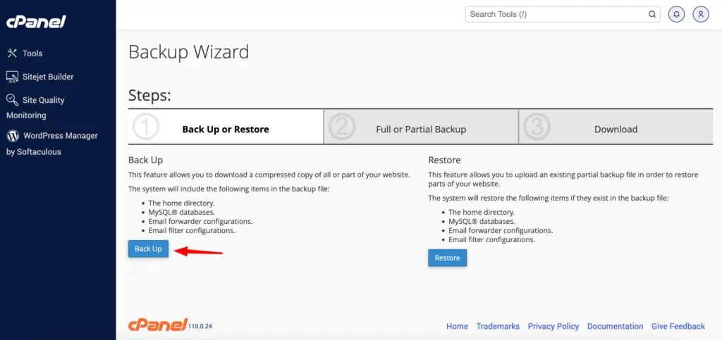 wordpress database backup