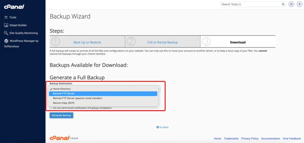 backup your wordpress