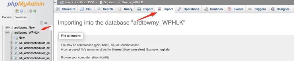wordpress backup and restore