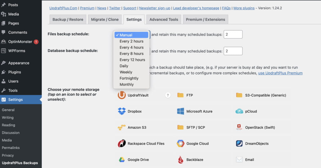 wordpress automatic backup plugin