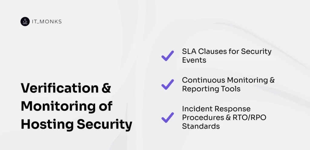 Verification and monitoring of hosting security