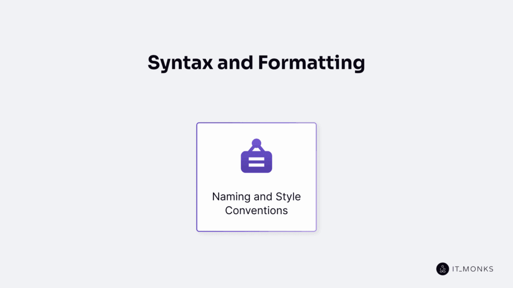 Syntax and formatting
