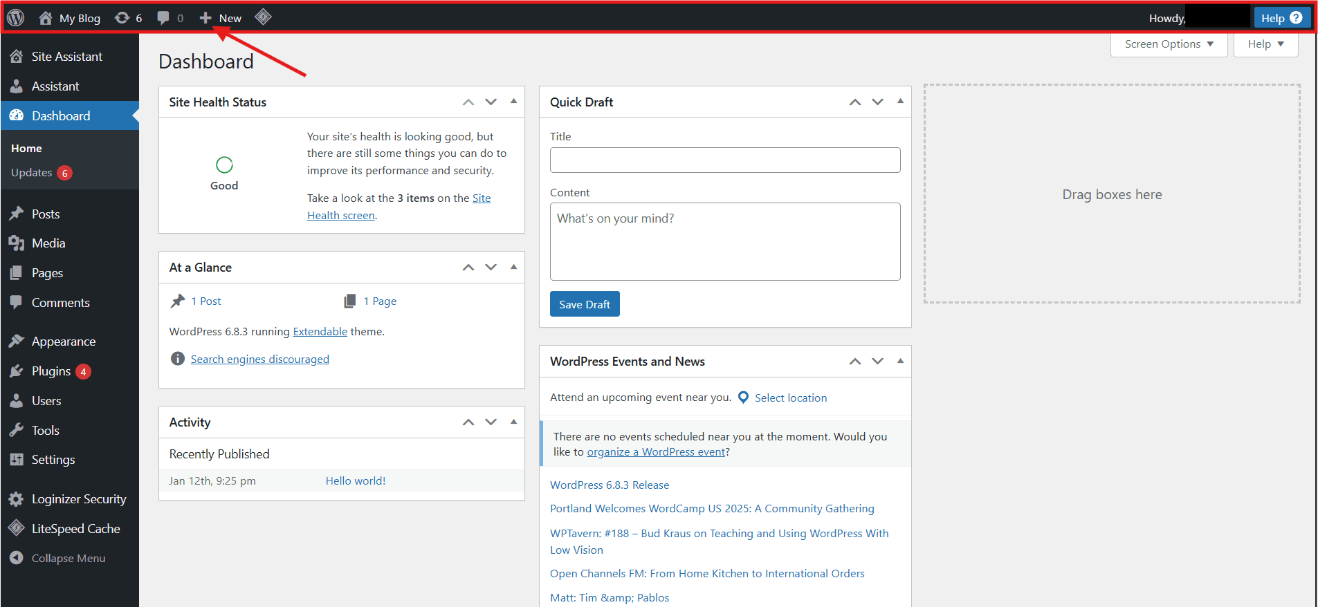 What is the WordPress Admin Dashboard?