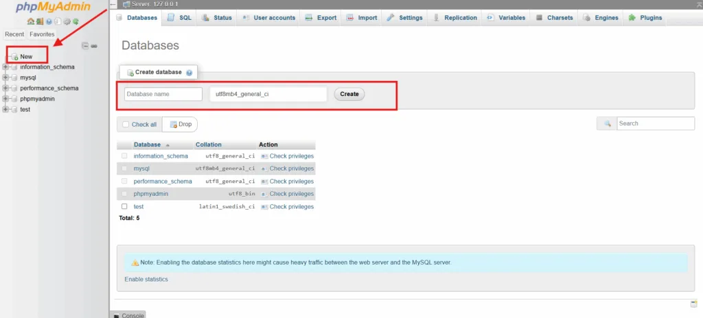Create a database