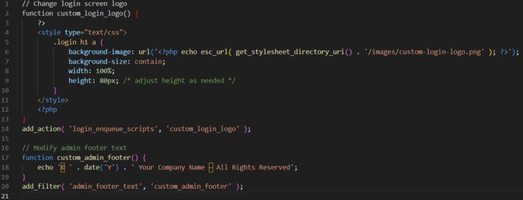 Replace WordPress Branding