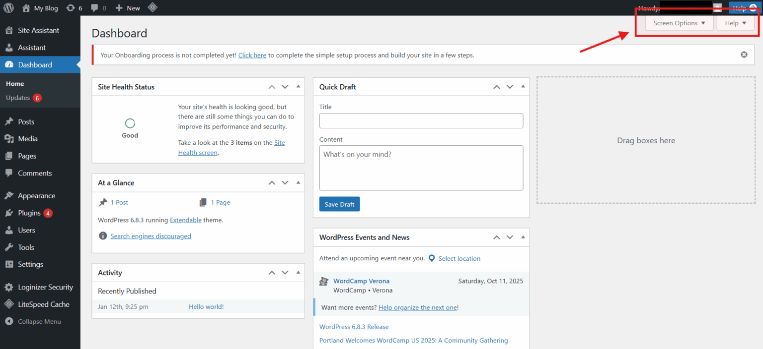 What is the WordPress Admin Dashboard?
