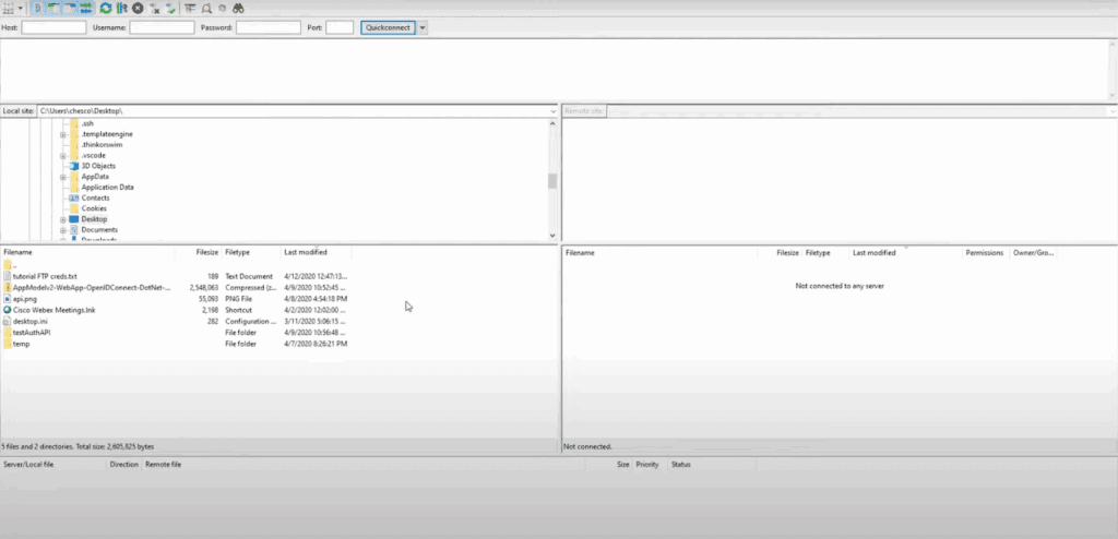 Upload files via FTP