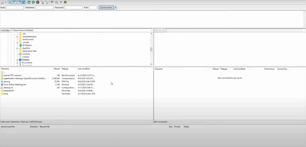 Upload files via FTP 