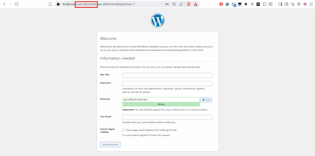 Run the WordPress installer