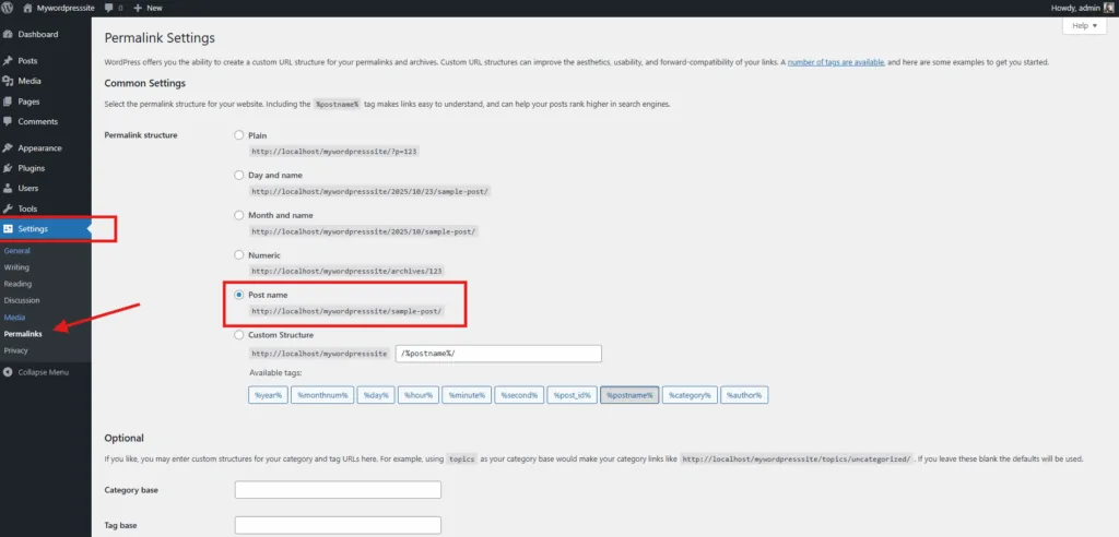 verify permalinks