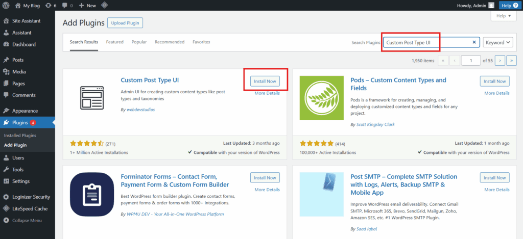 Install the CPT UI Plugin