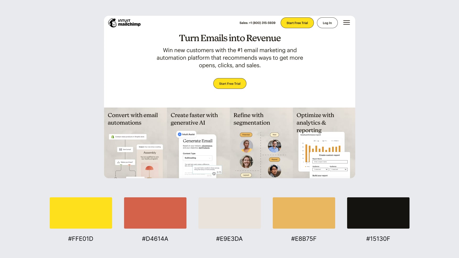 Triadic Teal, Coral & Golden Yellow (mailchimp.com)