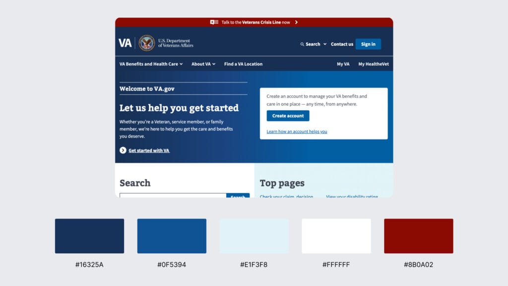 Complementary Indigo & Amber (VA.gov)