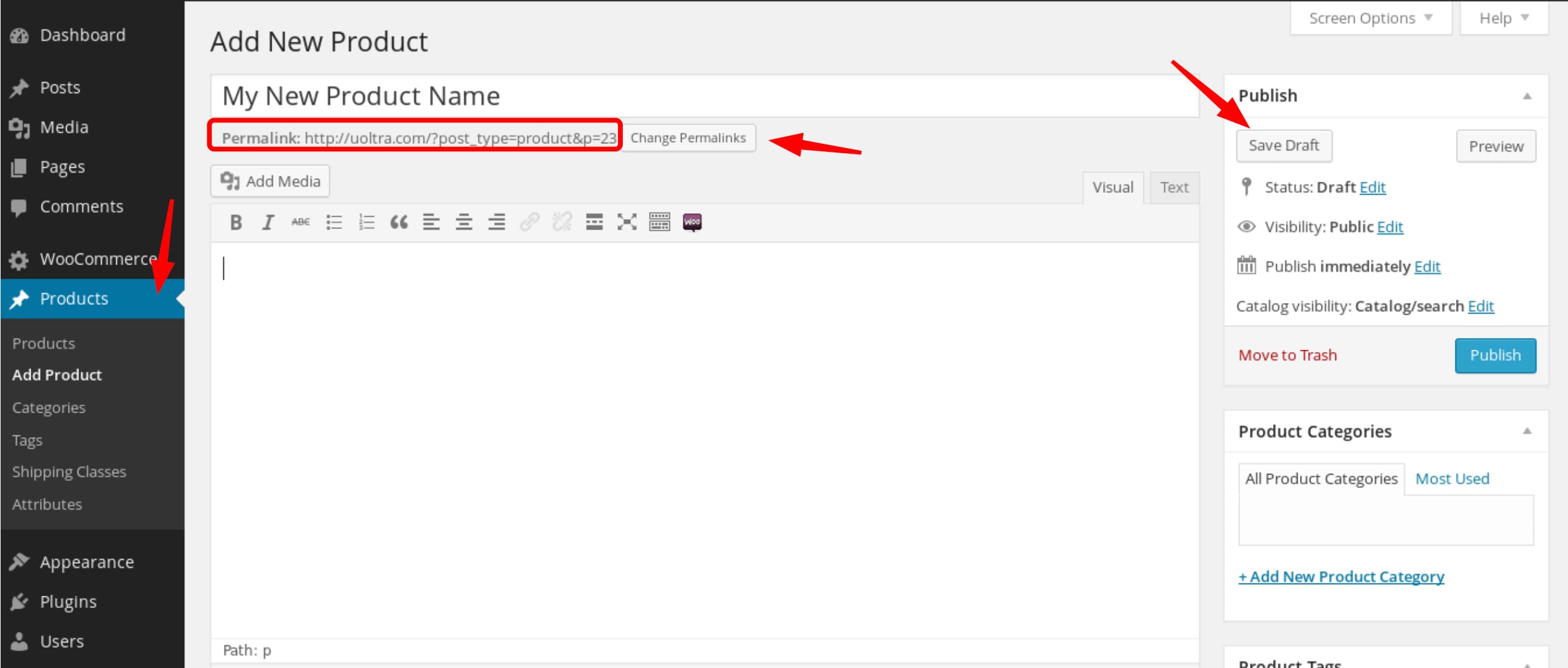 How to Change a Product Permalink