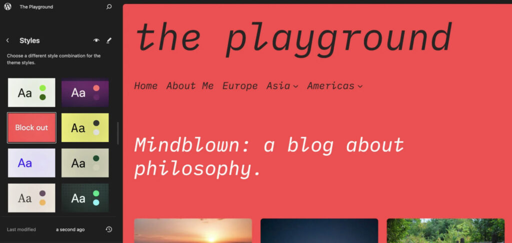Style Variations in the Full Site Editor