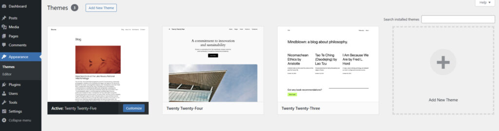WP Appearance Themes