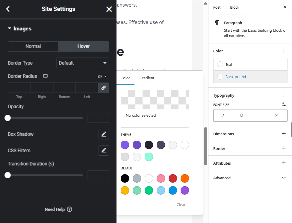 Design and Styling controls