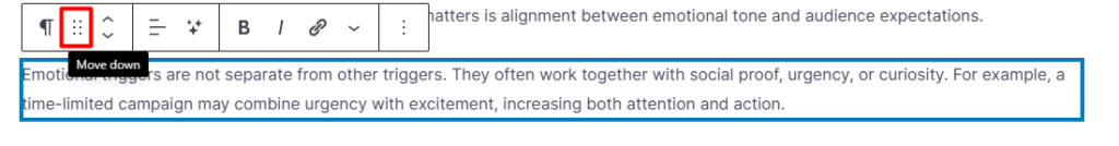 Gutenberg drag-and-drop
