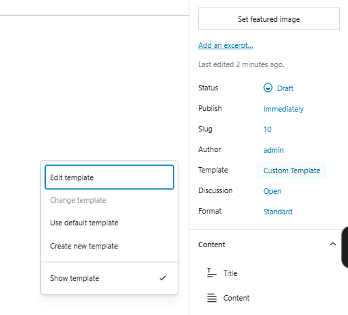 assigning the template to posts