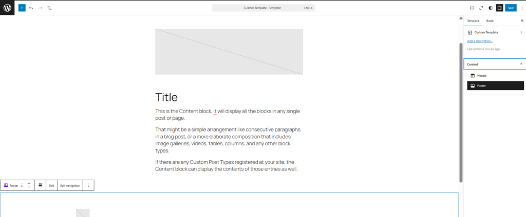 building the template layout