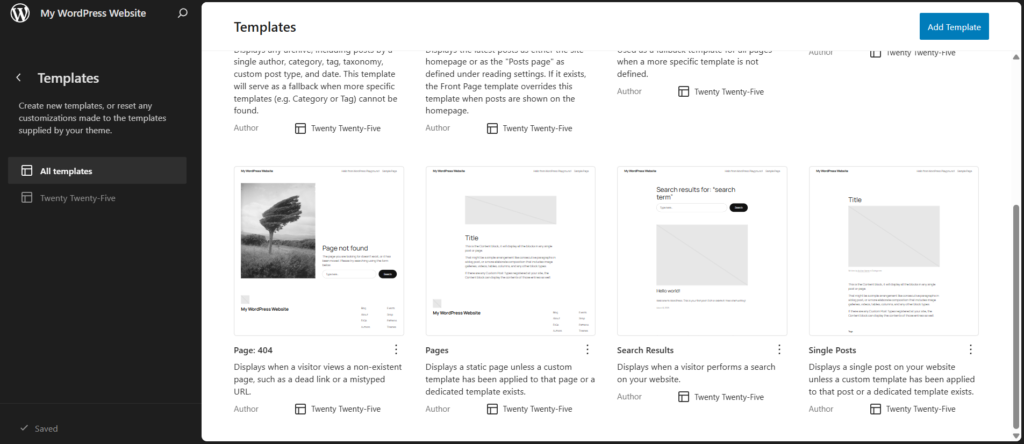 Block themes and site editor