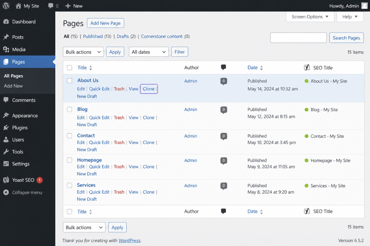 Duplicate a WP Page with a Plugin