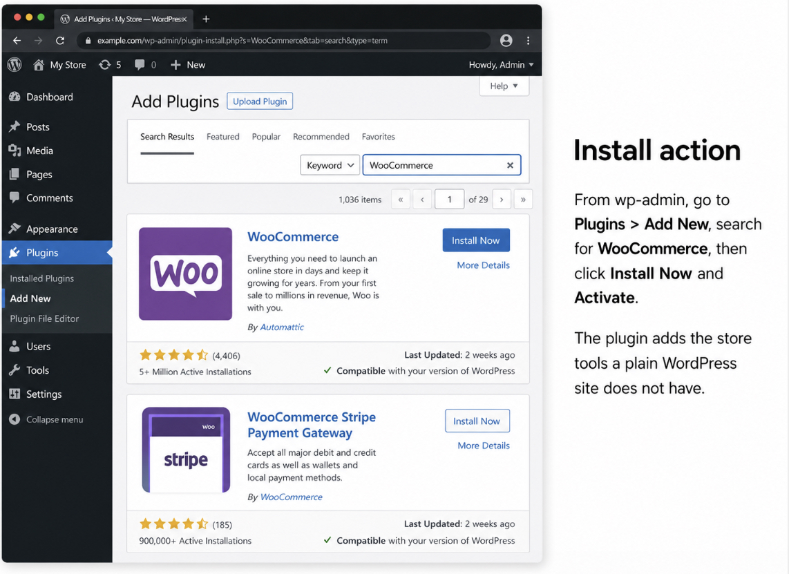 WordPress dashboard Plugins